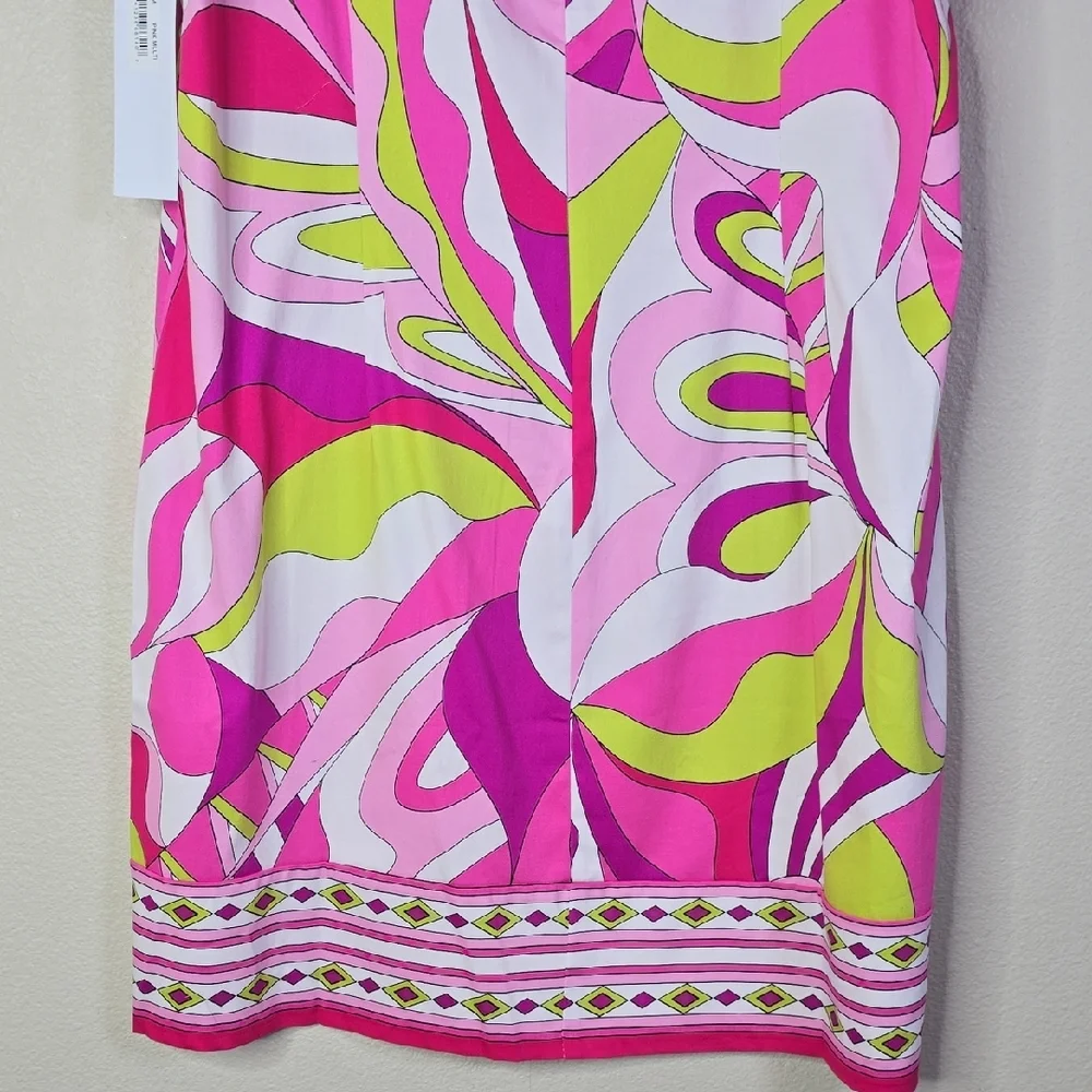 London Times Pink and Green Mini Dress - Picture 8 of 8
